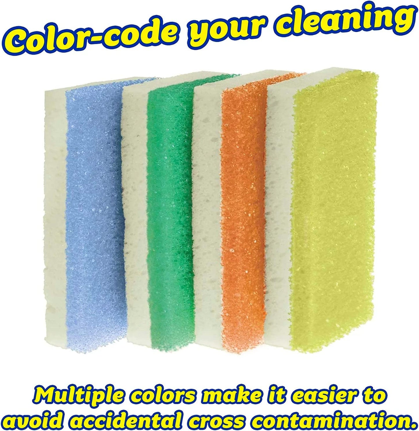 Sponge Daddy: 4-Pack Dual-Sided Sponge and Scrubber - Odor-Resistant and Scratch-Free Cleaning