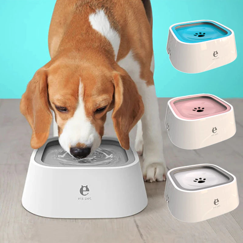 Spill-Proof Dog and Cat Floating Water Bowl with Non-Wetting Mouth Design - Anti-Overflow Water Dispenser in Durable Plastic