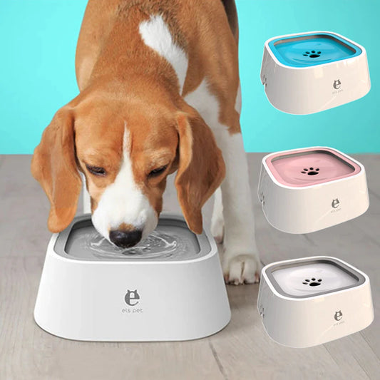 Spill-Proof Dog and Cat Floating Water Bowl with Non-Wetting Mouth Design - Anti-Overflow Water Dispenser in Durable Plastic