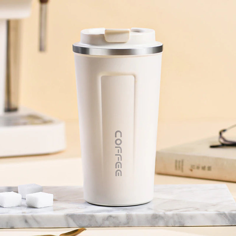 Leak-Proof Stainless Steel Coffee Thermos Mug: Travel-Ready Vacuum Flask Insulated Water Bottle