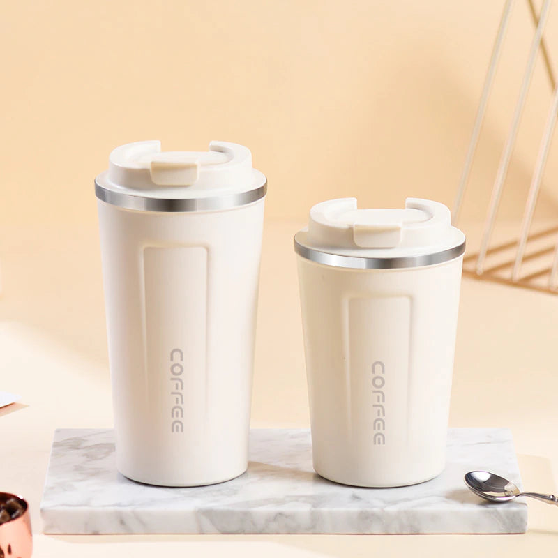 Leak-Proof Stainless Steel Coffee Thermos Mug: Travel-Ready Vacuum Flask Insulated Water Bottle