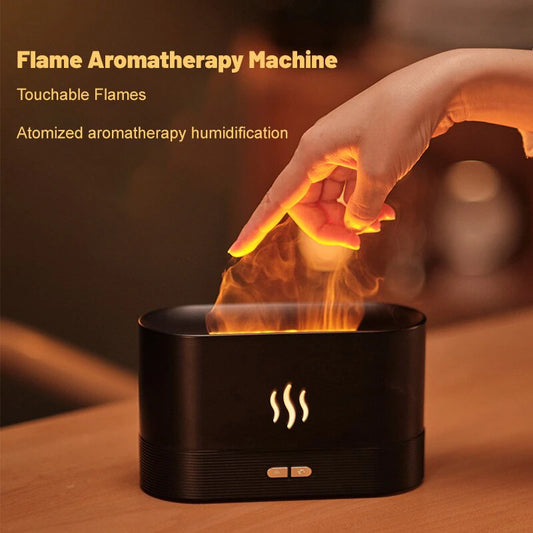 Simulated Flame LED Ultrasonic Air Humidifier with Fragrance Dispenser