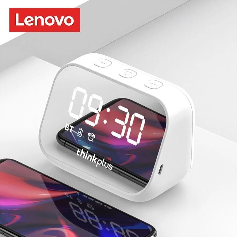 Lenovo Thinkplus TS13 Wireless Bluetooth Speaker Alarm Clock with LED Digital Stereo Desktop and Mirror