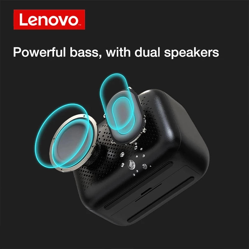 Lenovo Thinkplus TS13 Wireless Bluetooth Speaker Alarm Clock with LED Digital Stereo Desktop and Mirror