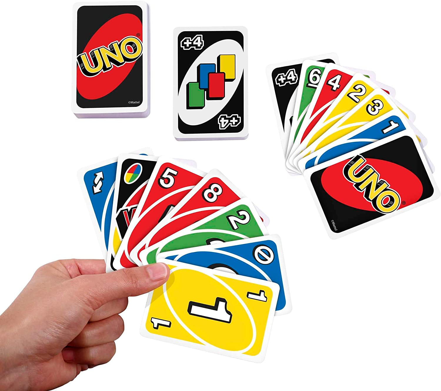 UNO Classic Color & Number Matching Card Game - 112 Cards - Customizable & Erasable Wild Cards - Includes Special Action Cards