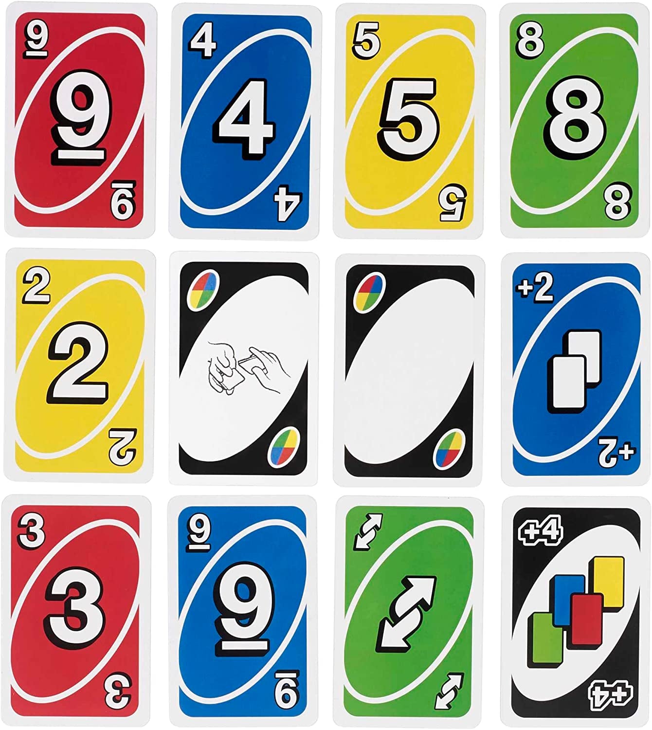 UNO Classic Color & Number Matching Card Game - 112 Cards - Customizable & Erasable Wild Cards - Includes Special Action Cards