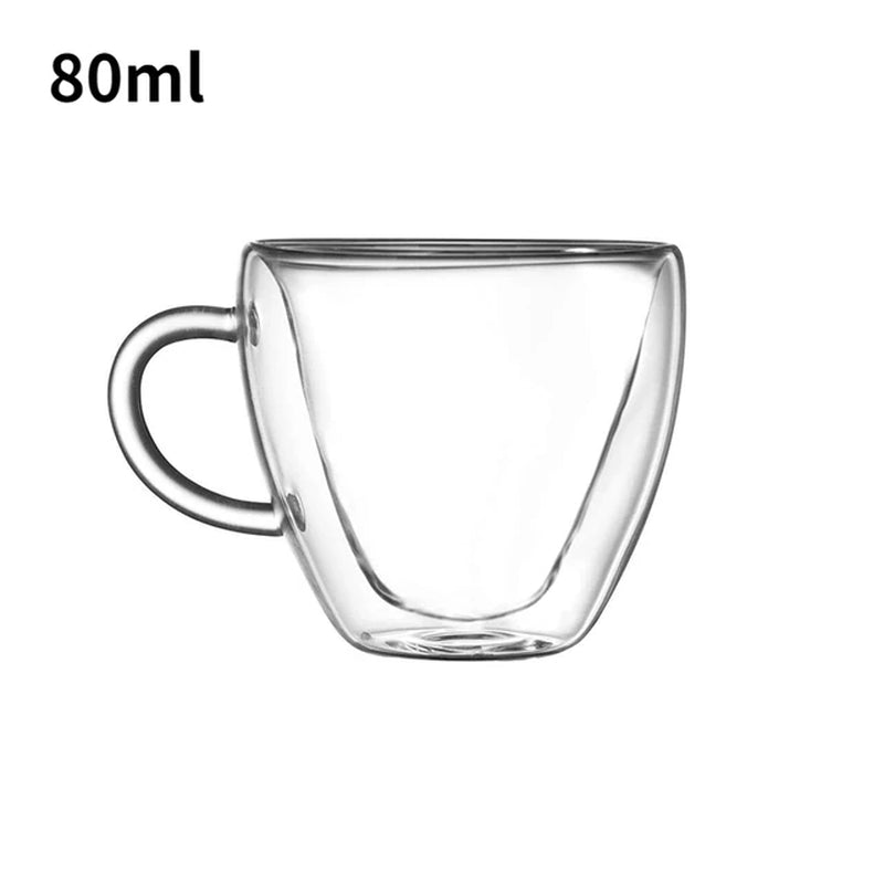 Heart-Shaped Double Wall Glass Mug for Tea, Coffee, Wine, and More!