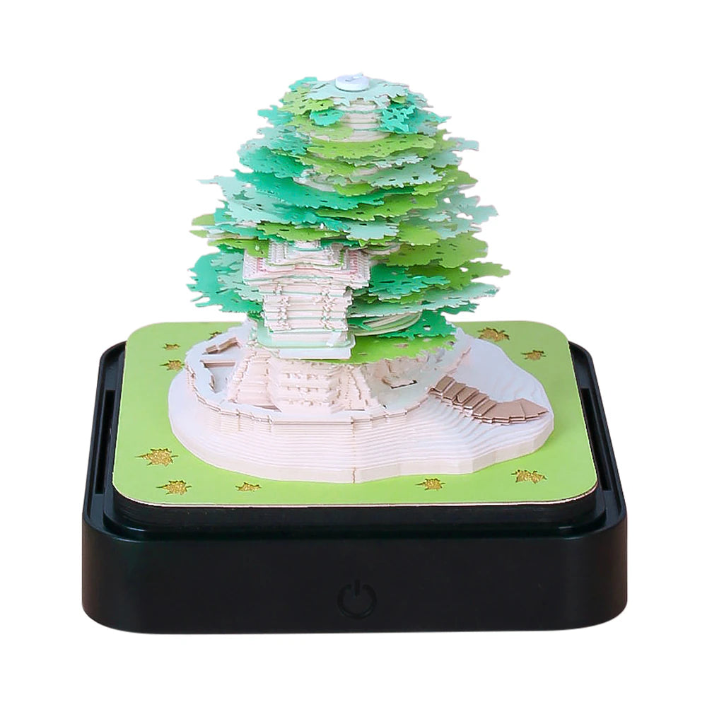 Unique 3D Sakura Tree House Calendar Notepad - Omoshiroi Block 2024: Memo Pad, Sticky Notes, and a Fun Christmas Gift