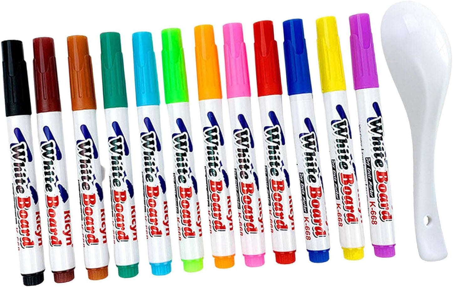 Magic Water Painting Pens - Set of 8, Including Spoon, Children's Erasable Whiteboard Markers