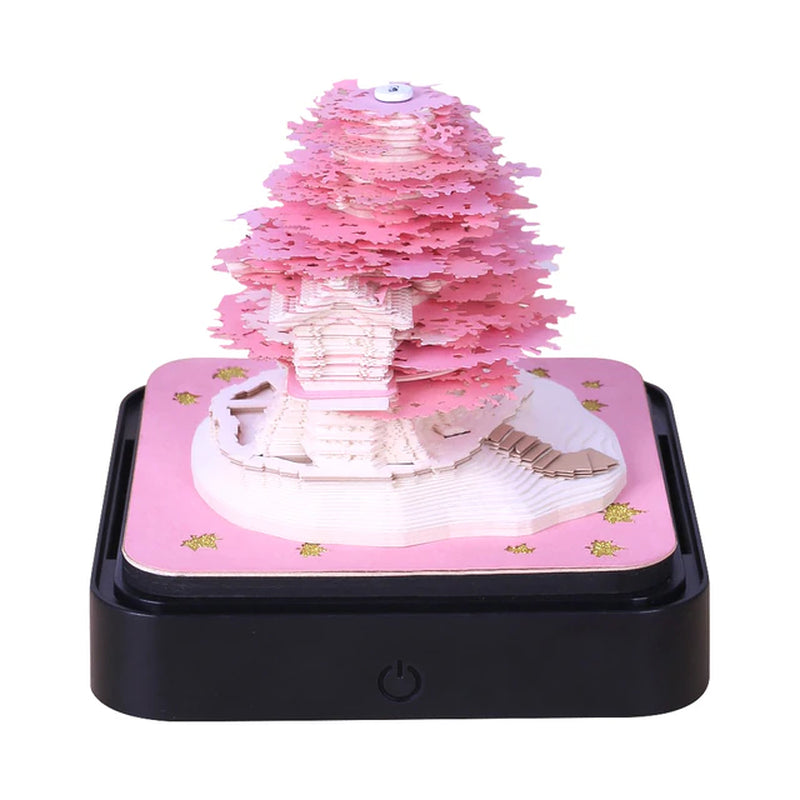 Unique 3D Sakura Tree House Calendar Notepad - Omoshiroi Block 2024: Memo Pad, Sticky Notes, and a Fun Christmas Gift