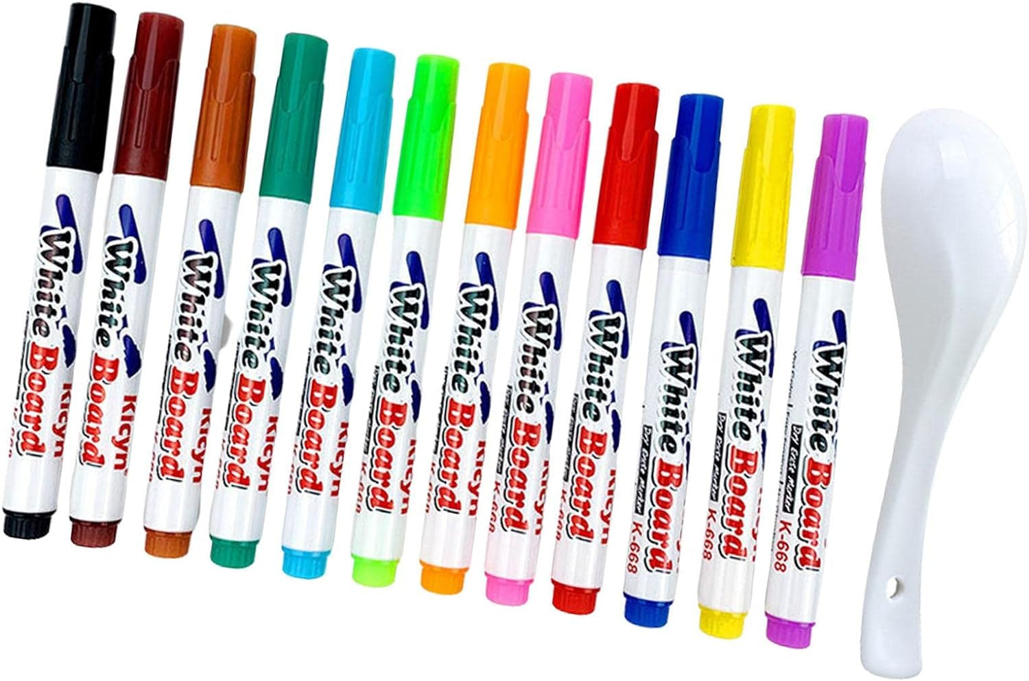 Magic Water Painting Pens - Set of 8, Including Spoon, Children's Erasable Whiteboard Markers