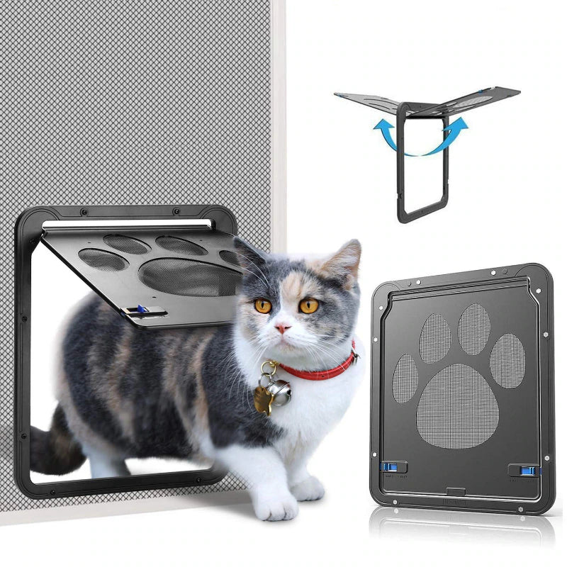 Magnetic Lockable Pet Door for Outdoor Spaces - Stylish and Secure Entry for Dogs and Cats with Easy Installation