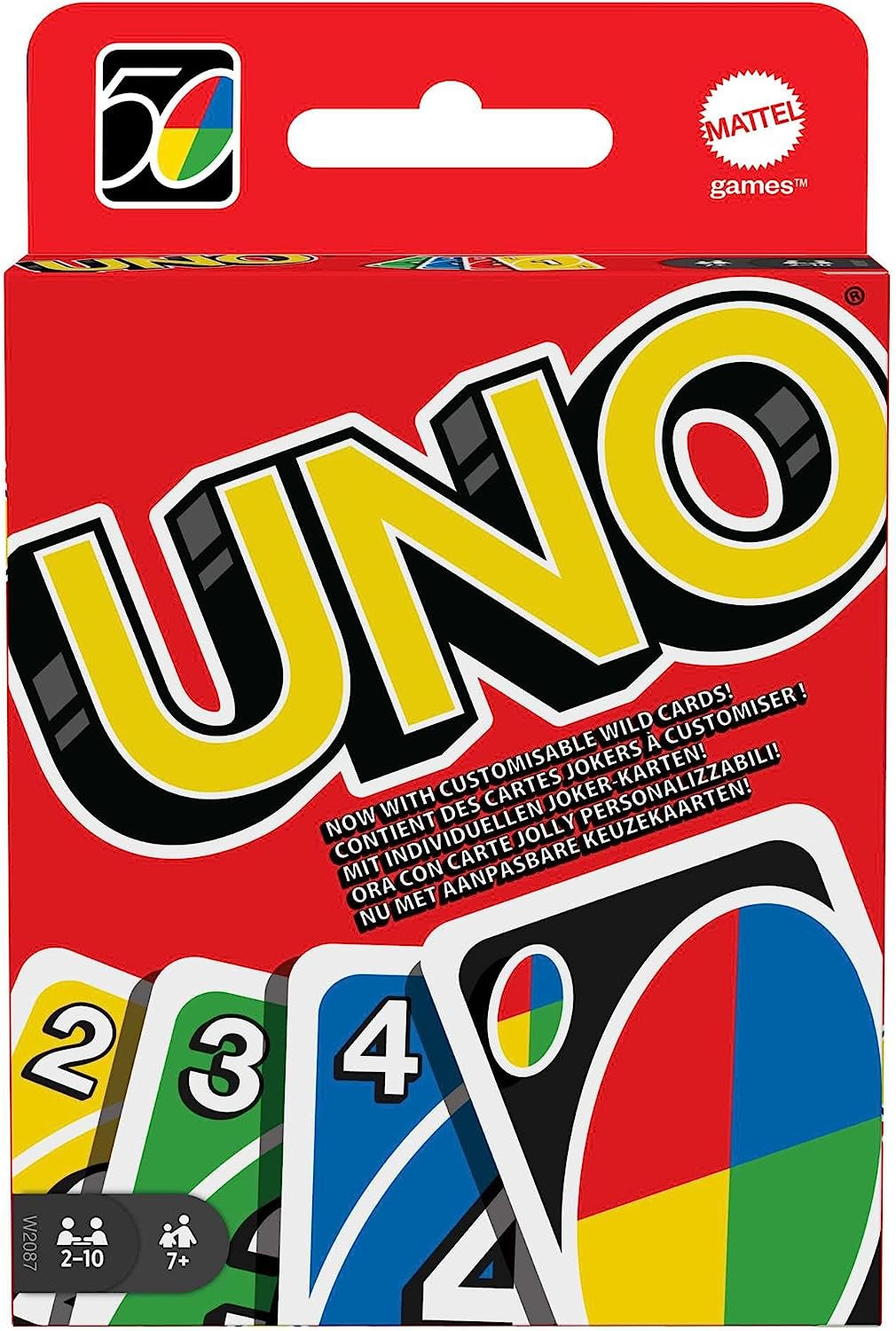 UNO Classic Color & Number Matching Card Game - 112 Cards - Customizable & Erasable Wild Cards - Includes Special Action Cards