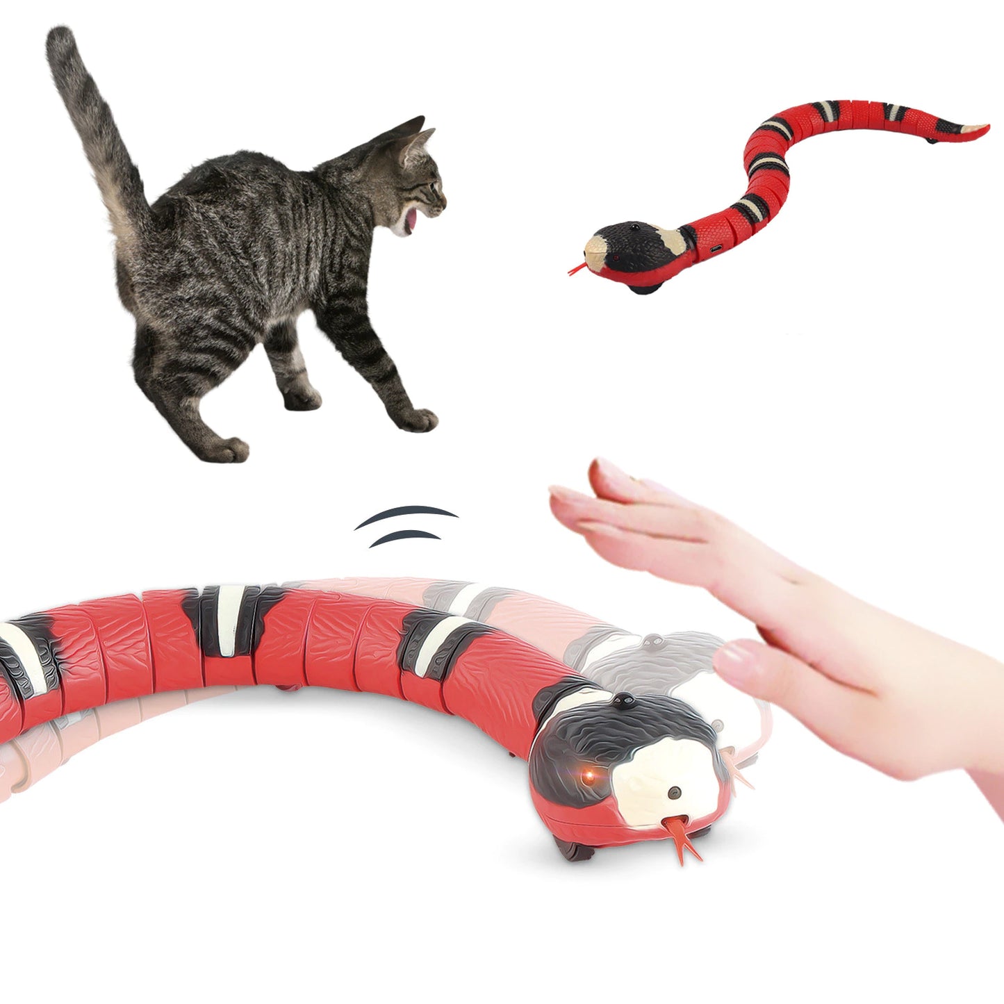 Interactive Smart Sensing Cat Toy - USB Rechargeable Electronic Snake for Cats and Dogs