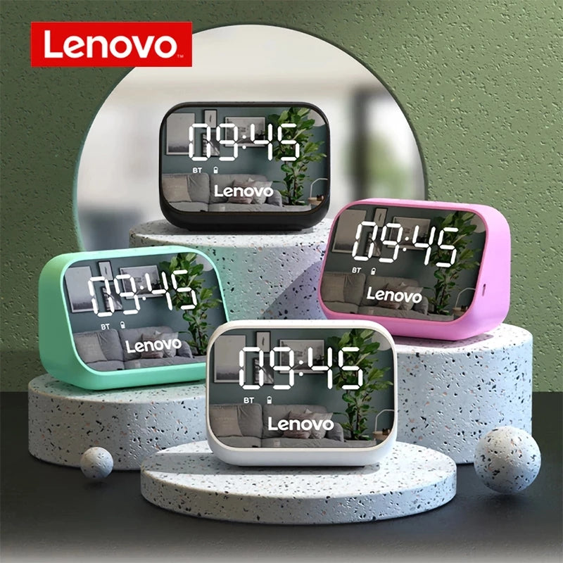 Lenovo Thinkplus TS13 Wireless Bluetooth Speaker Alarm Clock with LED Digital Stereo Desktop and Mirror