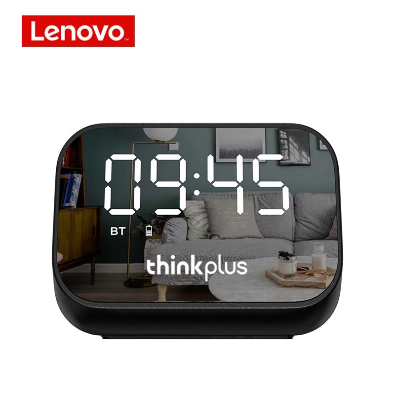 Lenovo Thinkplus TS13 Wireless Bluetooth Speaker Alarm Clock with LED Digital Stereo Desktop and Mirror