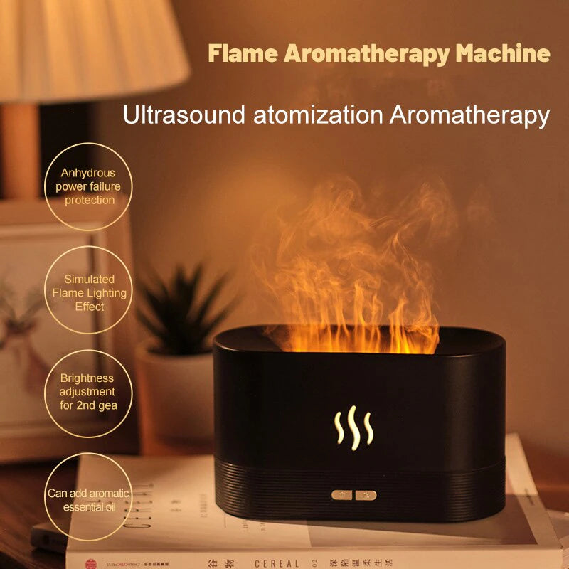 Simulated Flame LED Ultrasonic Air Humidifier with Fragrance Dispenser