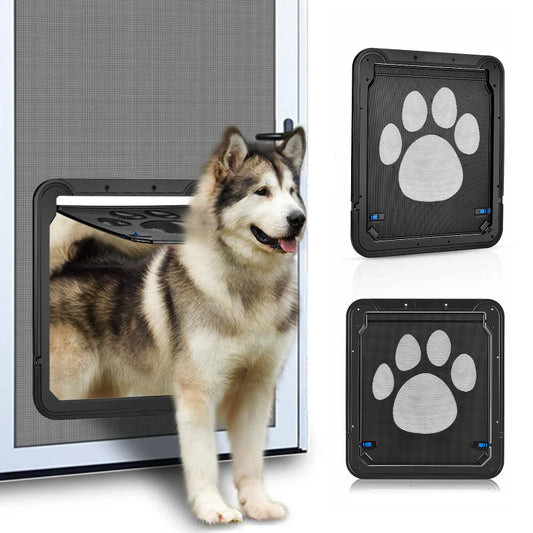 Magnetic Lockable Pet Door for Outdoor Spaces - Stylish and Secure Entry for Dogs and Cats with Easy Installation