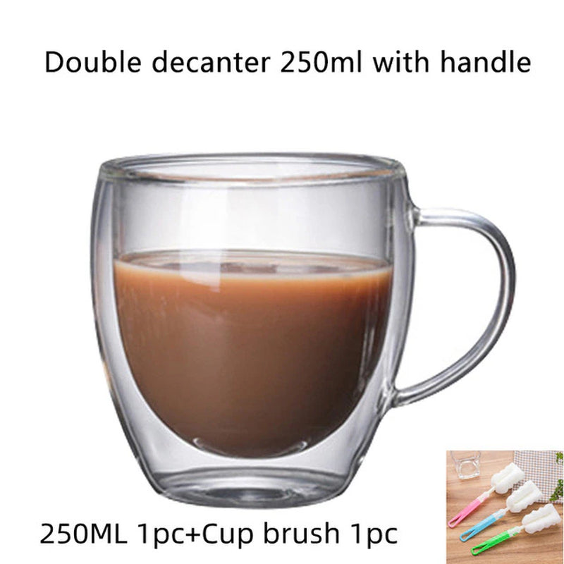 Heart-Shaped Double Wall Glass Mug for Tea, Coffee, Wine, and More!