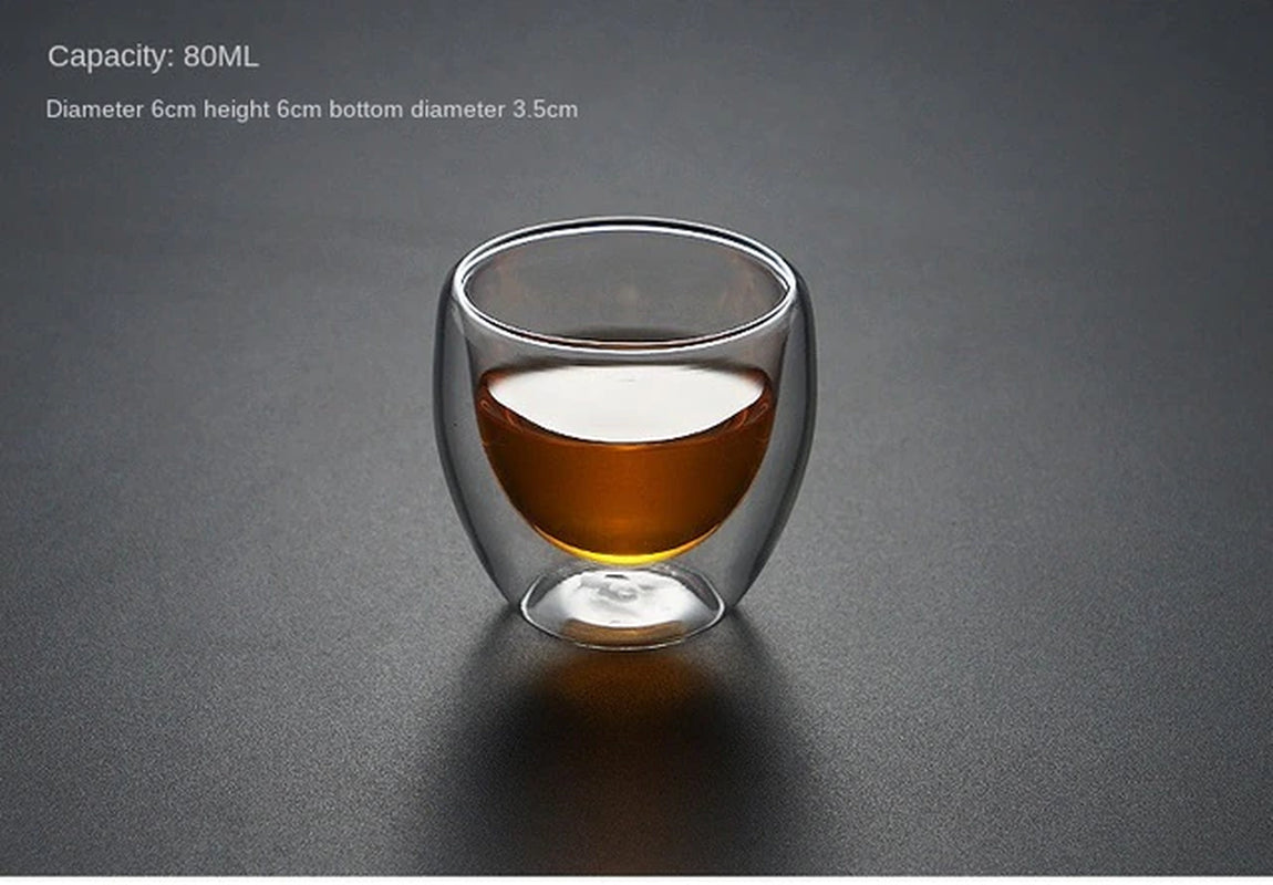 Heart-Shaped Double Wall Glass Mug for Tea, Coffee, Wine, and More!