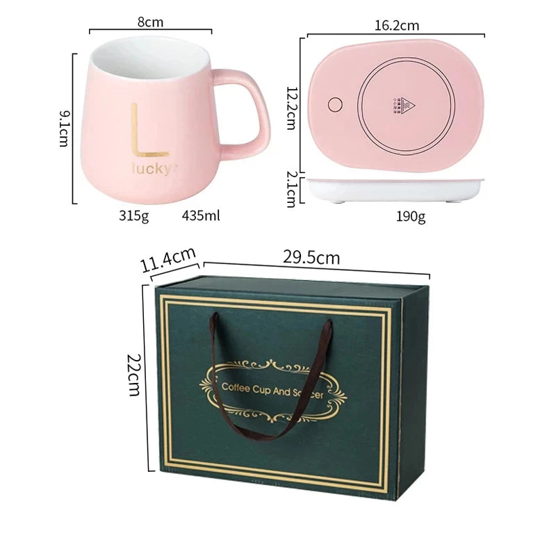 USB Powered Mug Heater Cup Coaster Warmer Thermostatic Coffee Heating Electric Mug Set Milk Tea Heating Water Home Office Gift