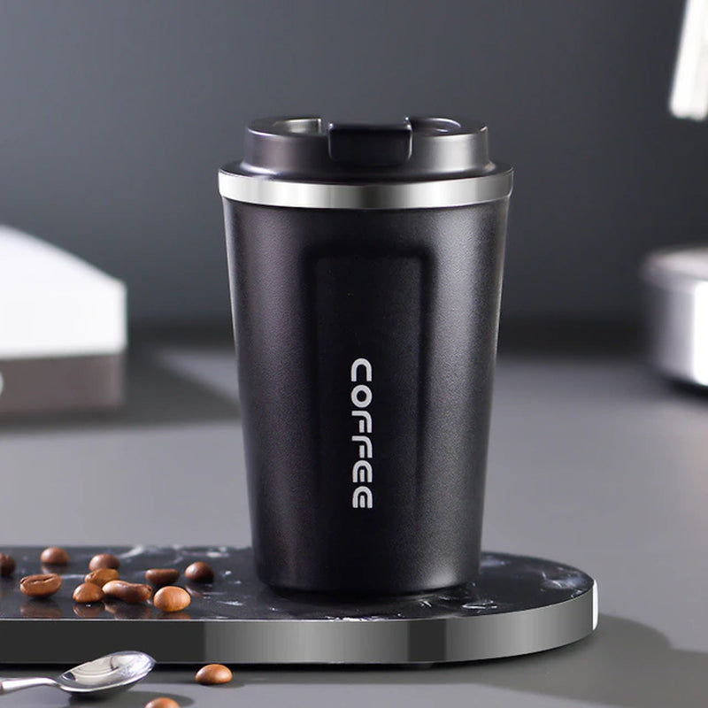 Leak-Proof Stainless Steel Coffee Thermos Mug: Travel-Ready Vacuum Flask Insulated Water Bottle