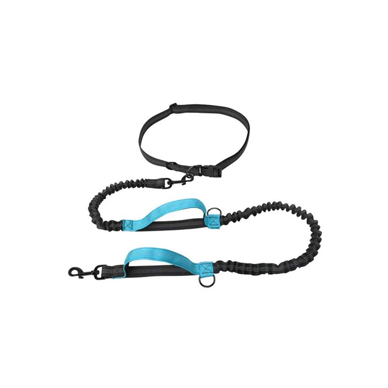 Reflective Hands-Free Dog Leash for Running with Elastic Belt, Jogging, and Metal D-Ring Harness