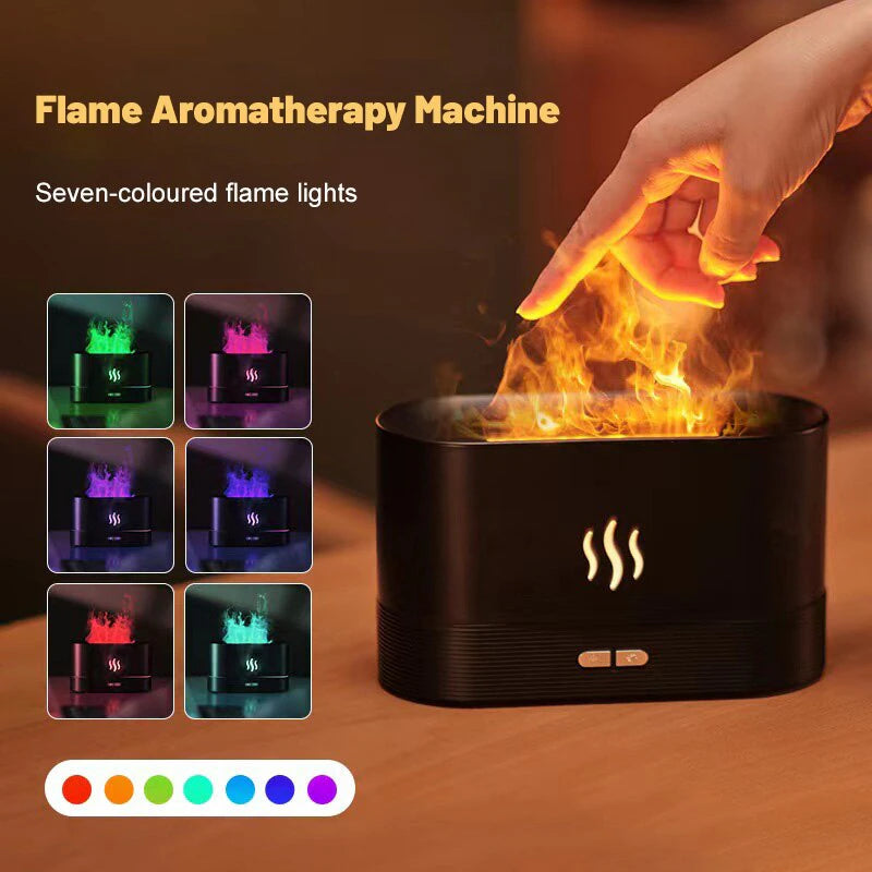 Simulated Flame LED Ultrasonic Air Humidifier with Fragrance Dispenser